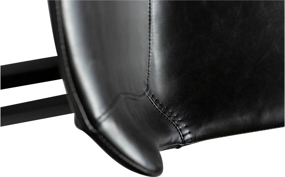 Čierna barová stolička z imitácie kože DAN–FORM Denmark Hype, výška 91 cm