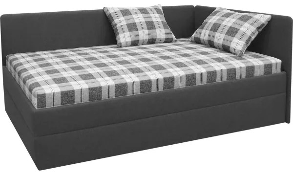 Čalúnená válenda s univerzálnym čelom L/P ARLY 110x200 cm antracit/biela