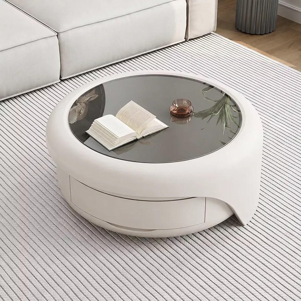 LuxuryForm DESIGN Konferenčný stolík DELUX 80 / 75 cm – biely (set 2 ks)