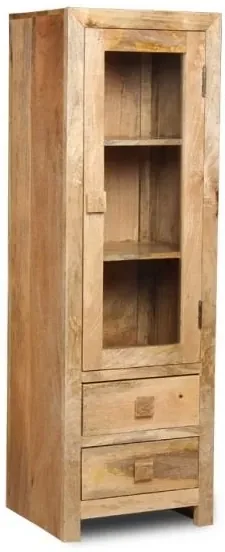 furniture-nabytek.cz - Drevená presklená vitrína z manga 60x180x45