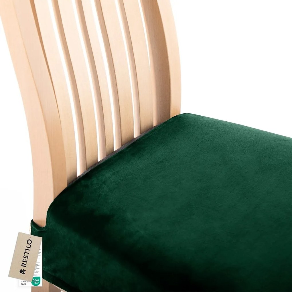 Restilo Napínací poťah na sedák na stoličku Sento tmavozelená, 40 x 40 + 5 cm