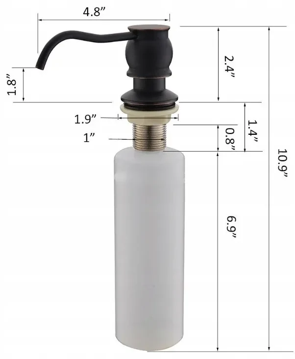 Gamma Retro, dávkovač saponátu pre kuchynský drez 400ml, čierna retro, GMA-DOZR-BK