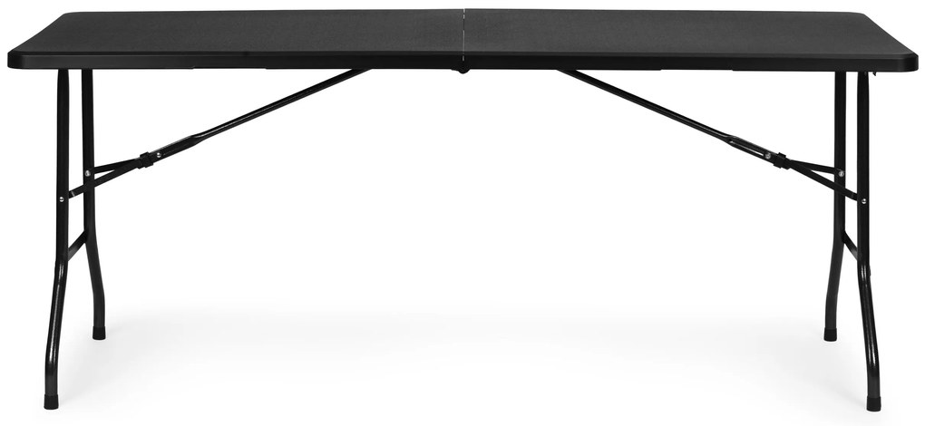 Cateringový stôl 180 cm, skladací do kufra, čierny,