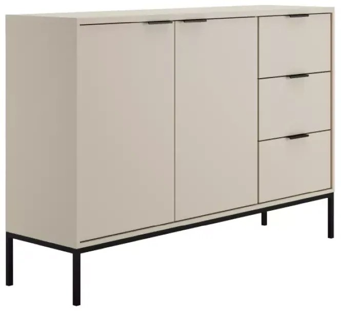 Komoda Austin 150 cm kašmír/čierna