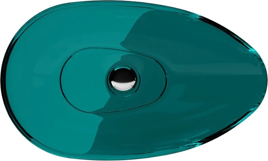 Besco Umývadlo na dosku zo syntetickej živice Neya 60x35 cm Ocean Breeze s výpusťou Click-Clack BESCO-Typ výpuste: Click-Clack bez prepadu, čierna ma…