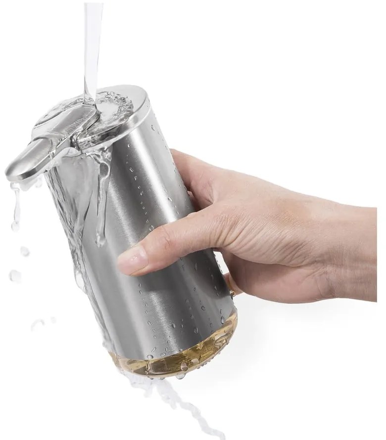 Sivý automatický oceľový dávkovač mydla 266 ml - simplehuman