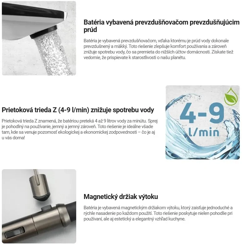 Deante Corda, vysoká drezová batéria so silikónovým ramenom a spŕškou, čierna matná, DEA-BRC_N72M