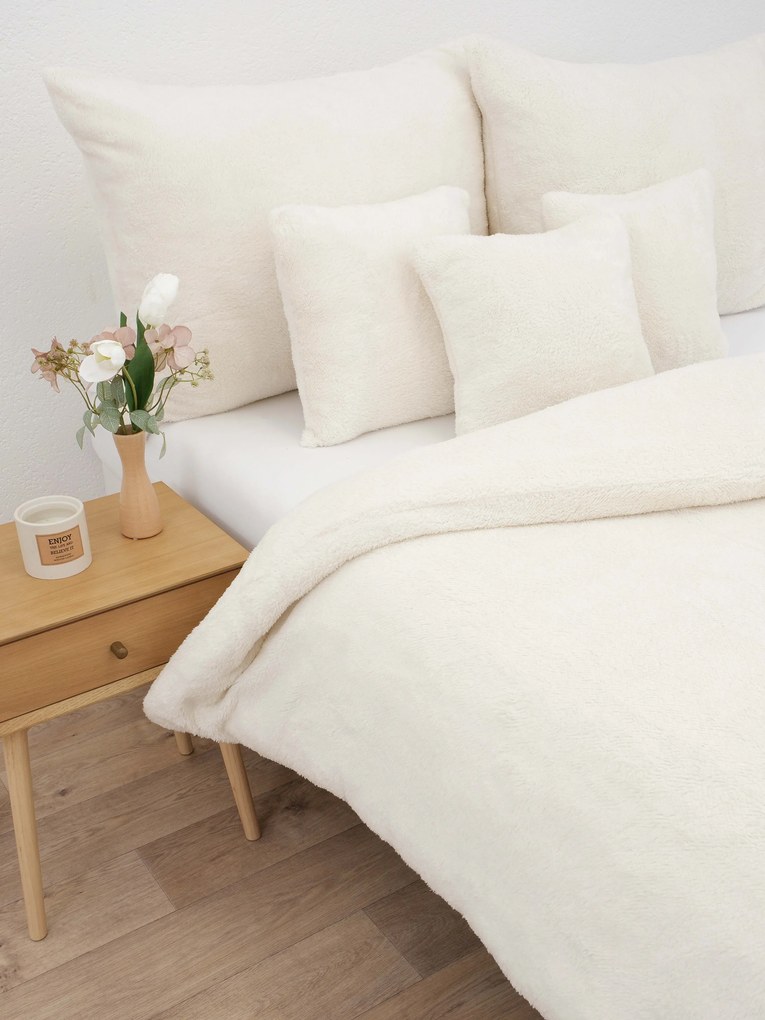 Baránkové predĺžené obliečky mikroplyš Exclusive – Teddy krémové