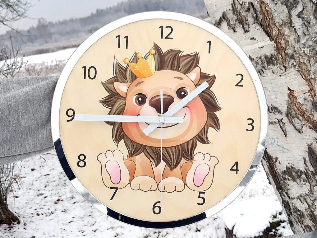 Detské nástenné hodiny Mirro Lev 30 cm viacfarebné