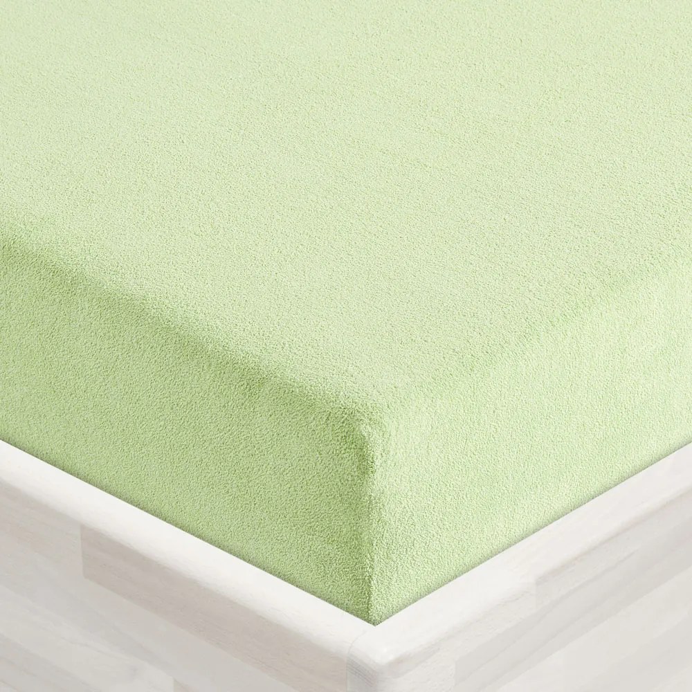 Froté napínacie prestieradlo FR-018 Pastelovo zelené 100 x 200 - výška 20 cm