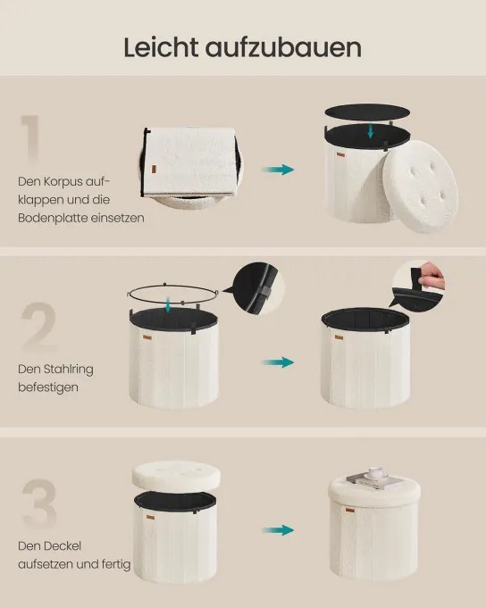 Taburetka s vekom LSF606W01 krémová