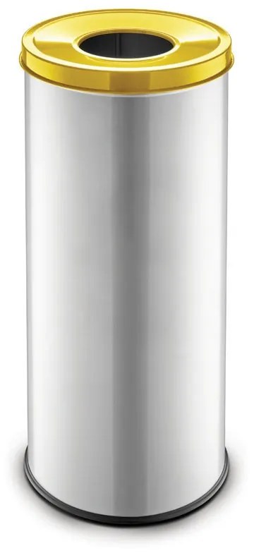 Kovový kôš na triedený odpad 45 L strieborný, plast
