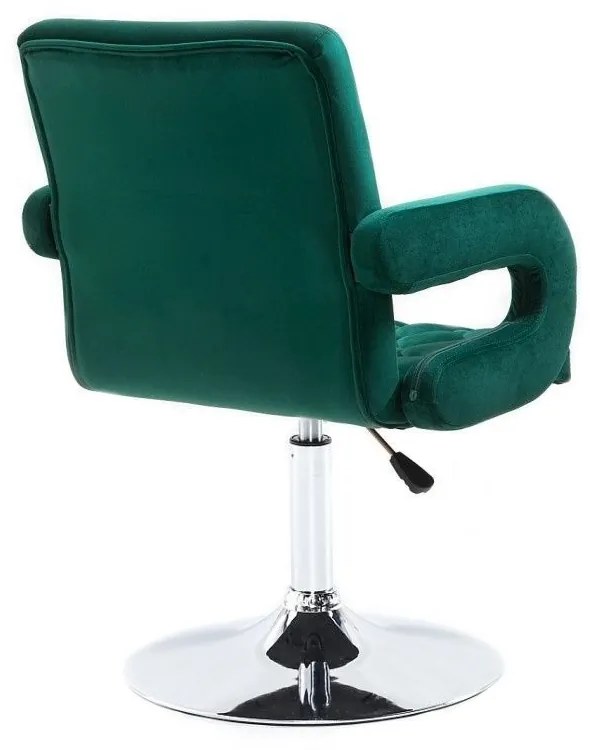 LuxuryForm DESIGN Stolička BOSTON VELUR na striebornom tanieri - zelená