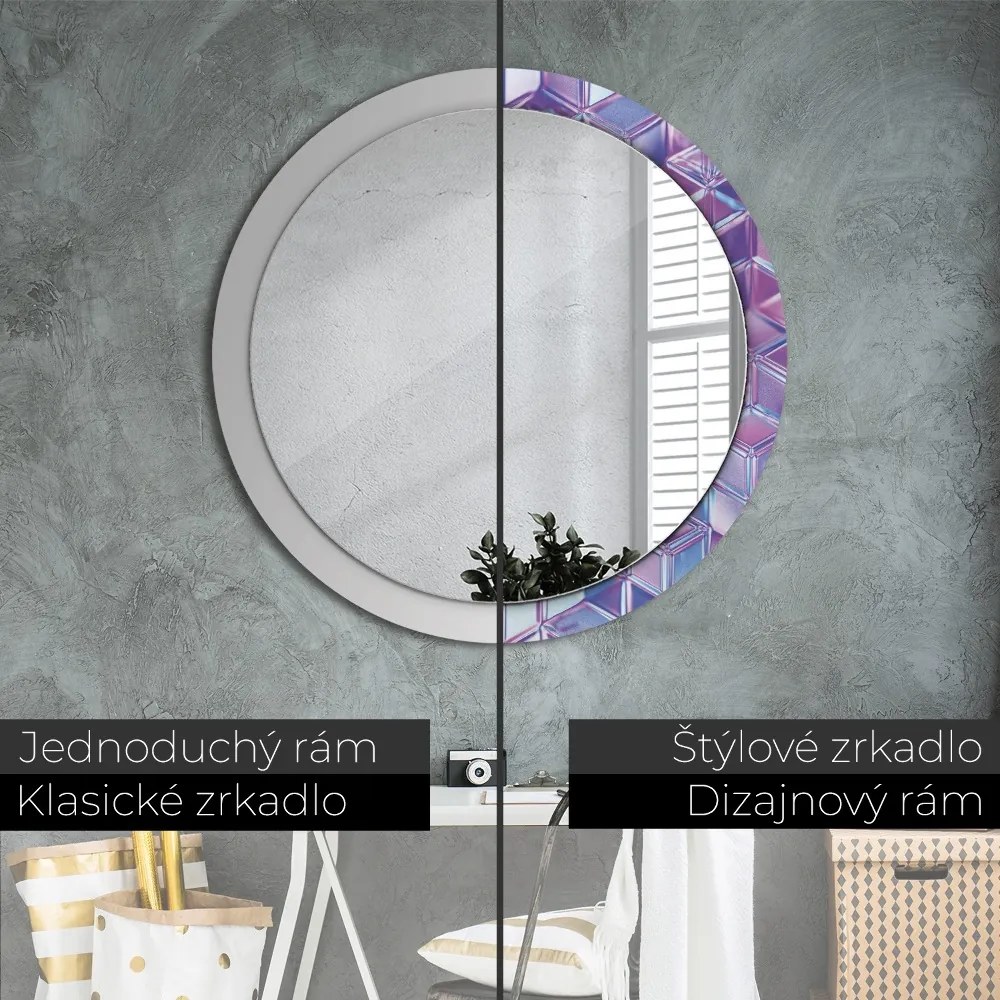 Okrúhle dekoračné zrkadlo s motívom Abstraktný surálny fi 100 cm