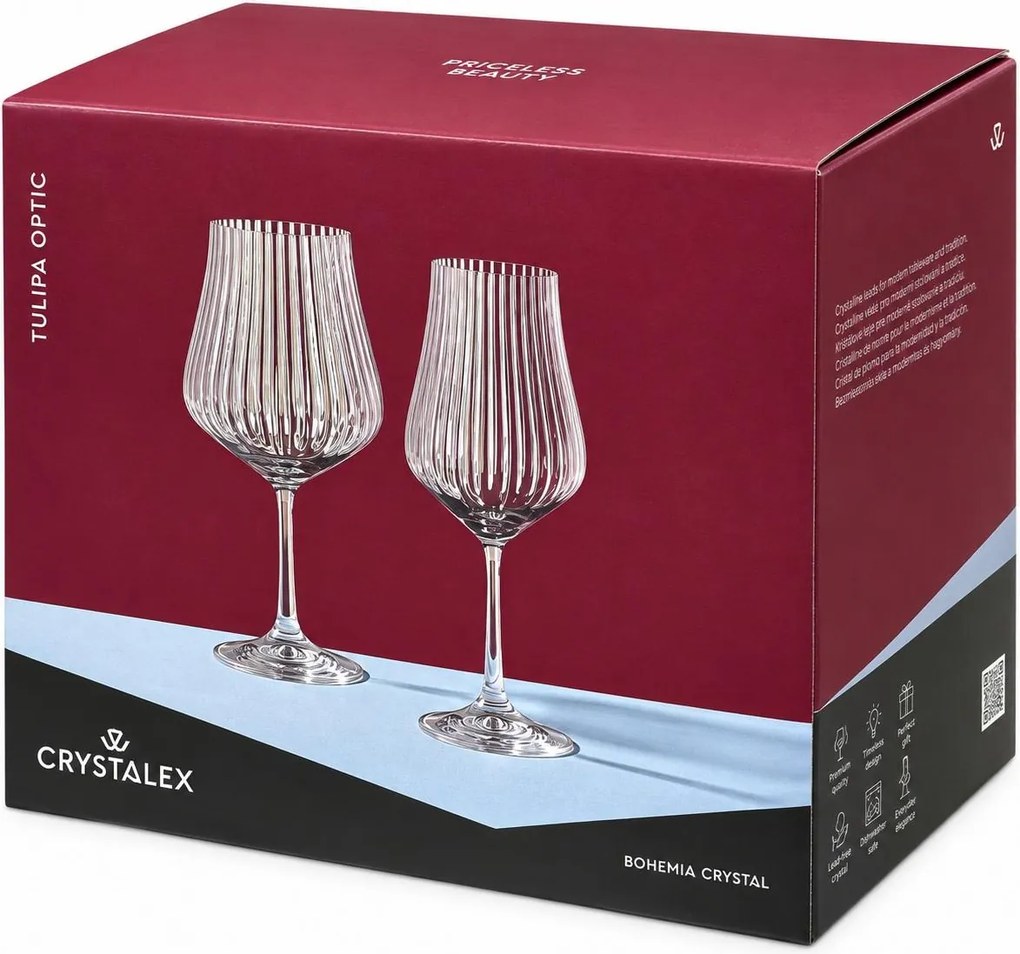Crystalex poháre na víno TULIPA OPTIC 450 ml 6 ks