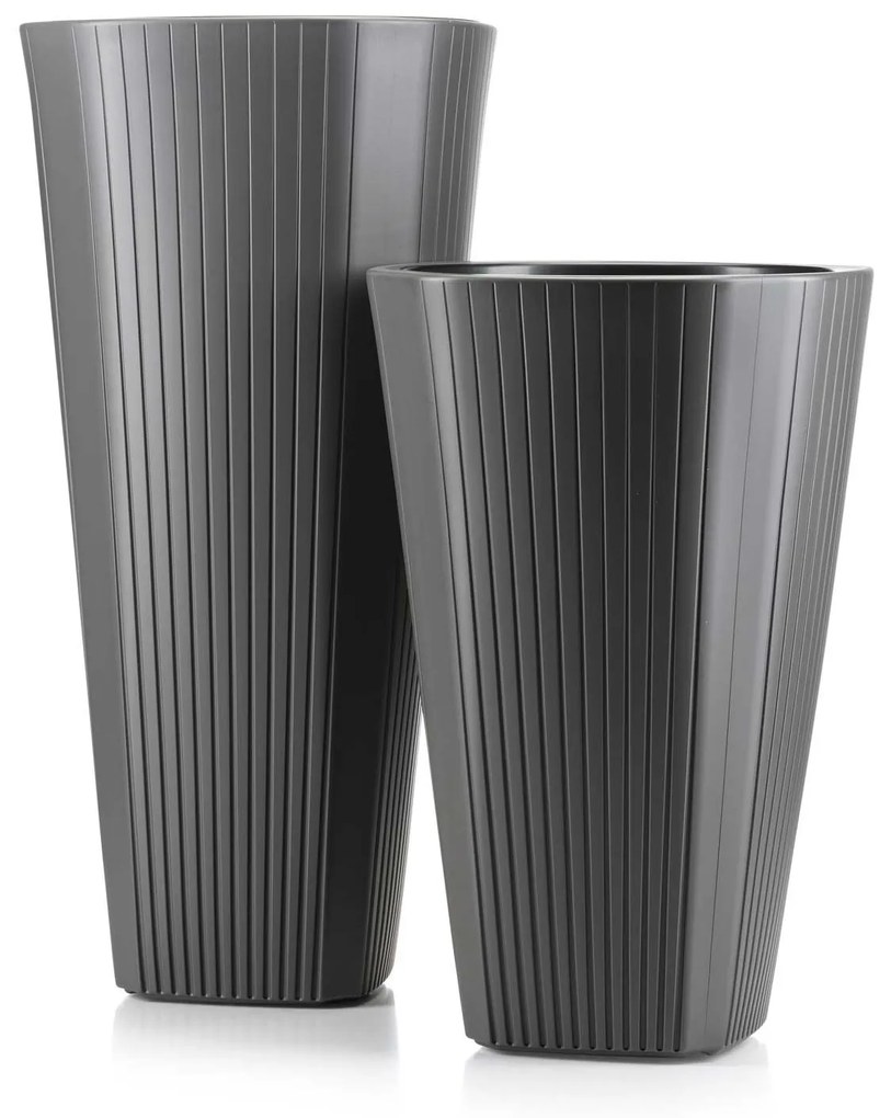 PLASTOVÝ KVETINÁČ MORA 39X81 CM ANTRACITOVÁ