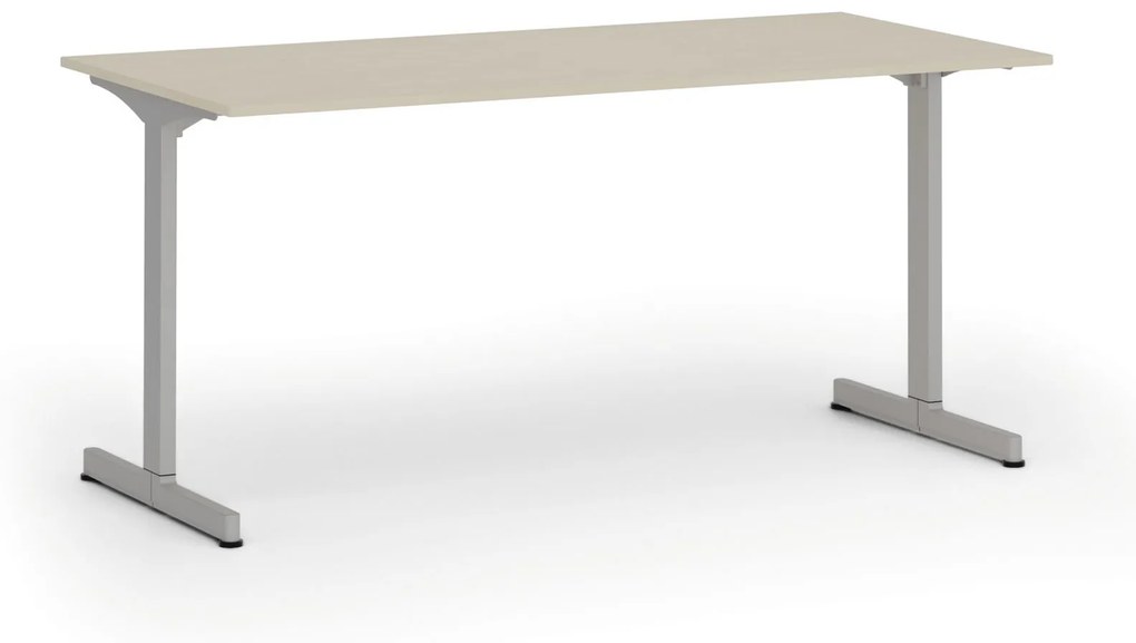 Kancelársky stôl PRIMO BETA, 1600 x 800 mm, sivá podnož, breza