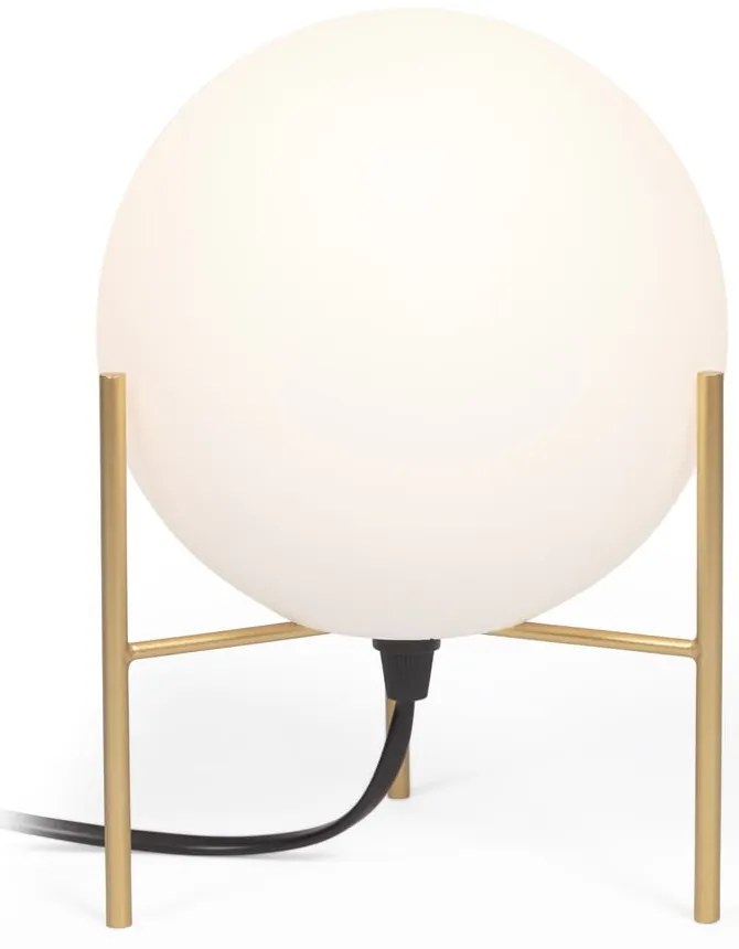 Stolová lampa so skleneným tienidlom v bielo-zlatej farbe (výška 22 cm) Seina - Kave Home