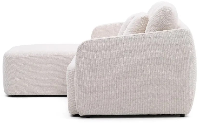 Krémová ženilková rozkladacia rohová pohovka (ľavý roh/s leňoškou) Laira – Kave Home