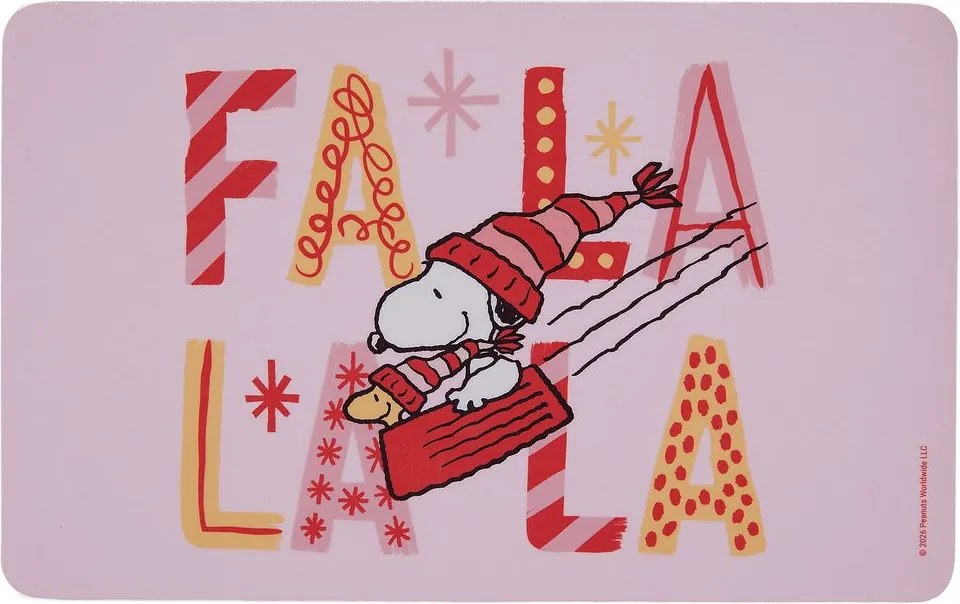 PEANUTS Raňajková doska "FaLaLaLa" - ružová