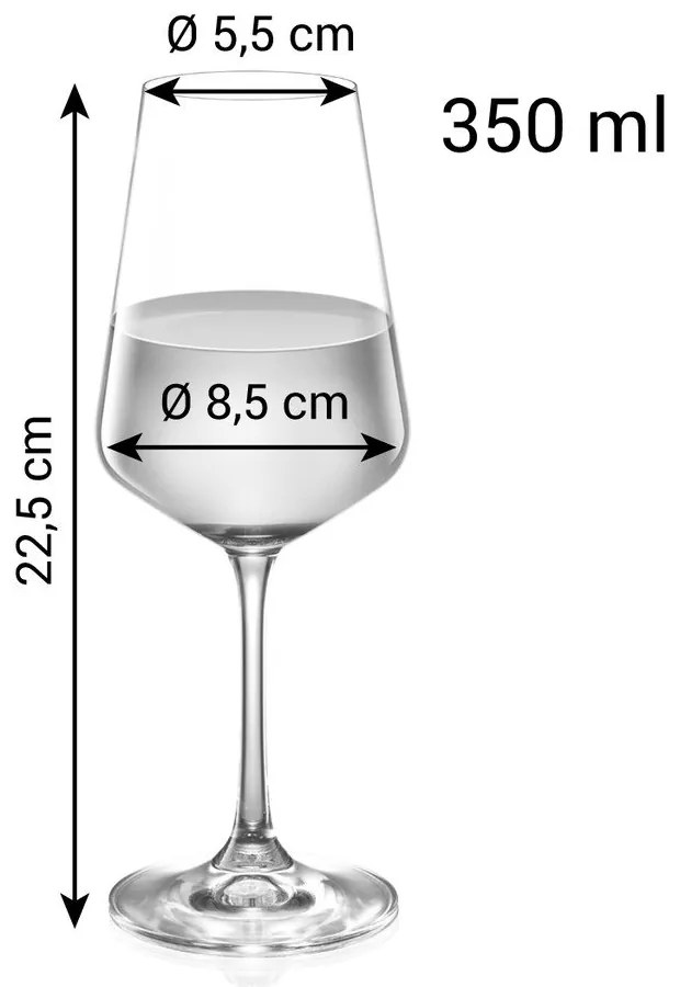 Poháre na víno v súprave 6 ks 350 ml Giorgio – Tescoma