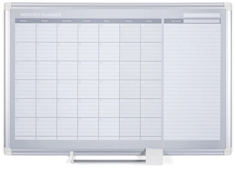 Mesačná plánovacia tabuľa na stenu LUX, magnetická, dni, 900 x 600 mm