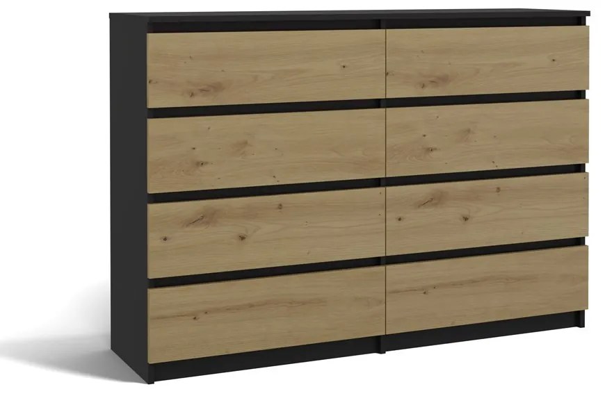 Komoda Musecalo 7 140 (antracit + dub artisan). Akcia -20%. Vlastná spoľahlivá doprava až k Vám domov. 1132829