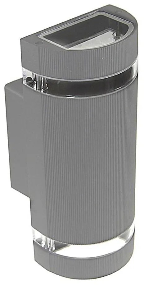 Vonkajšie nástenné svietidlo KORTEK 2xGU10/30W/230V IP44 šedá