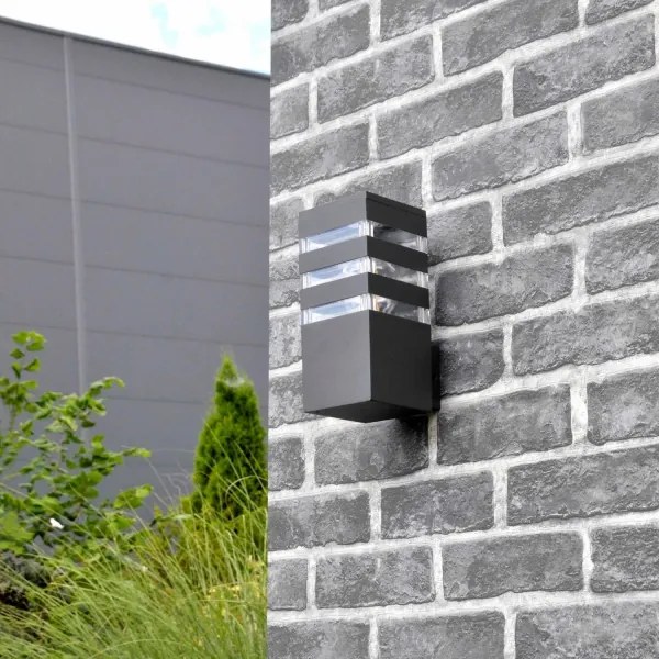 LED RGBW stmievateľné vonkajšie nástenné svietidlo TEKSAS 1xE27/12W/230V IP44 antracit