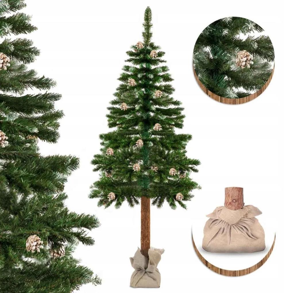 Umelý vianočný stromček s prírodným kmeňom 180cm - borovica STANDARD