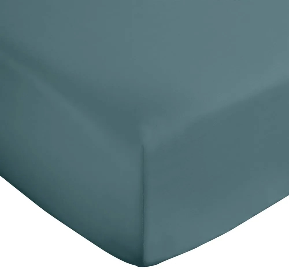 Zelenomodrá napínacia plachta z bavlneného saténu 90x190 cm Cotton Sateen – Bianca