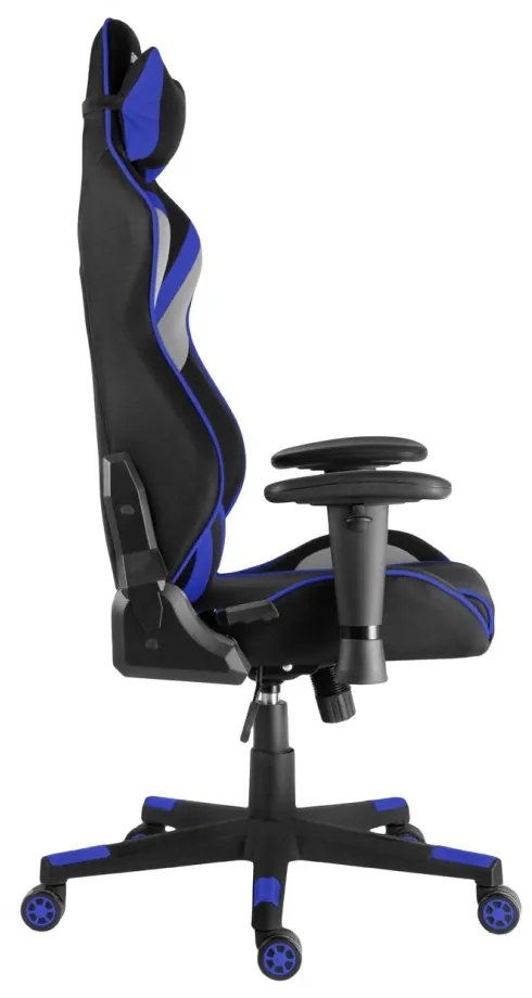 Herná stolička Racing PRO ZK-021 TEX — látka, čierna / modrá