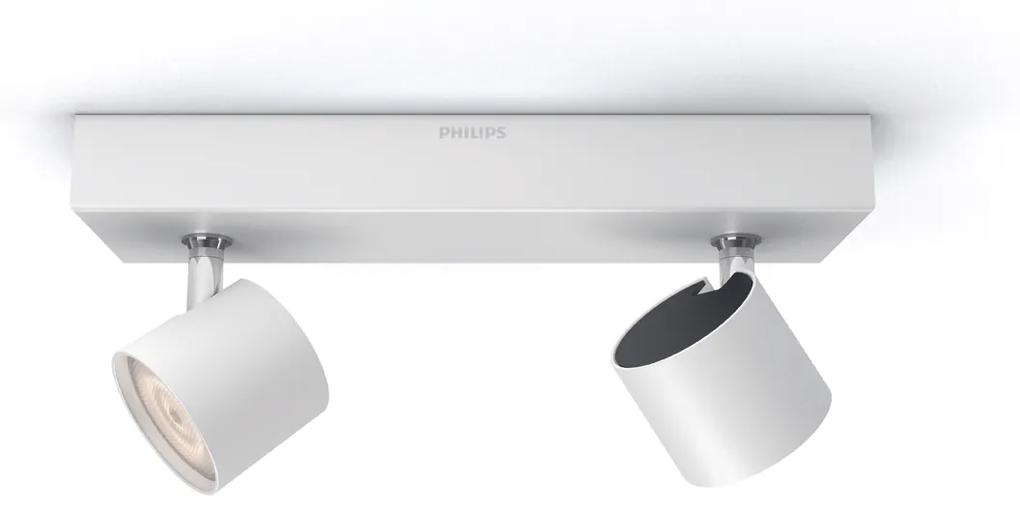 PHILIPS LED bodové stropné svietidlo STAR, 2x4,5W, teplá biela, biele