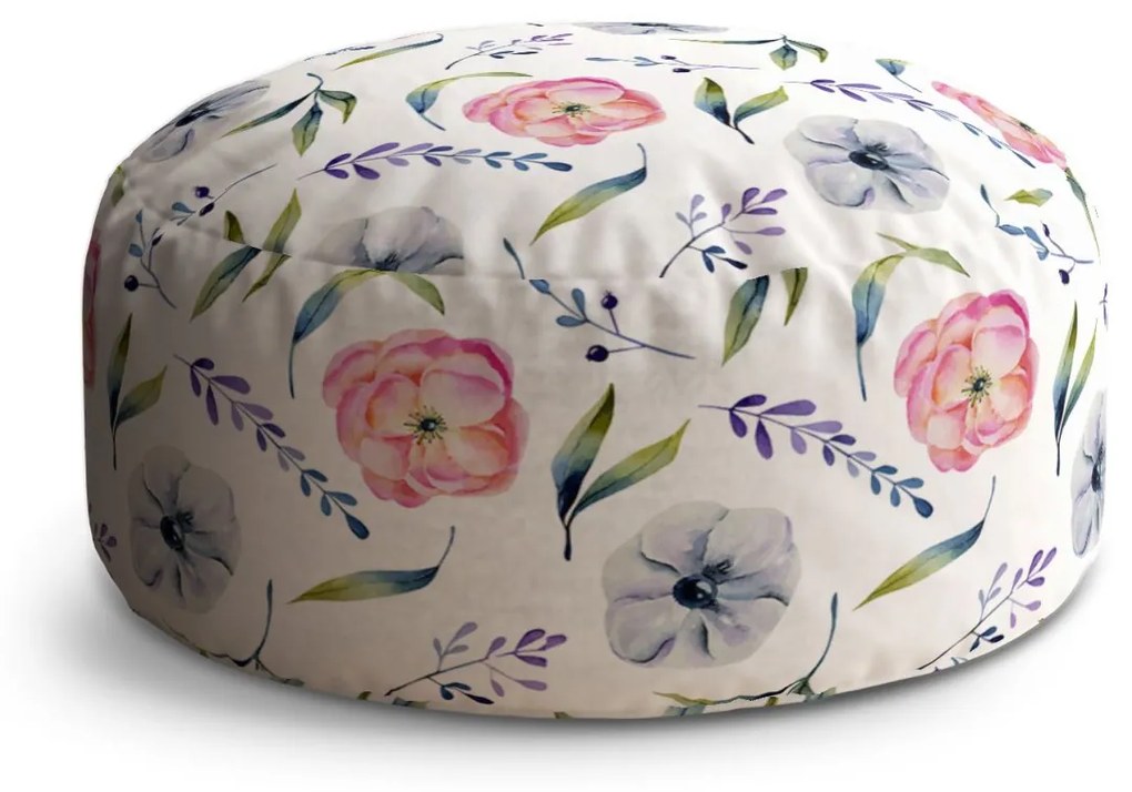 Sablio Taburet Circle Letné kvety: 38x48 cm