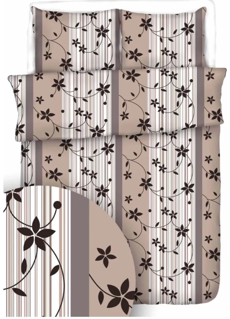 Obliečky krepové Berlin hnedý TiaHome - 1x Vankúš 90x70cm, 1x Paplón 140x200cm