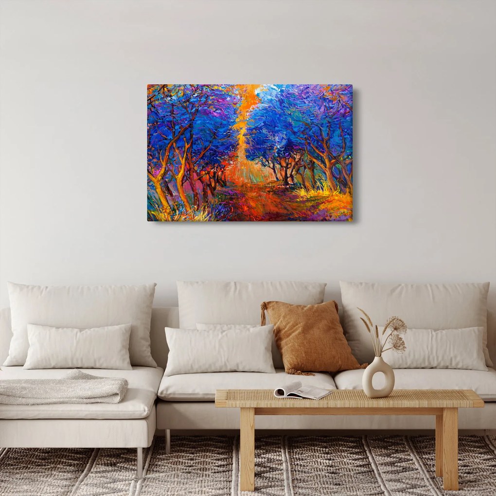 Obraz - jesenné koruny stromov, moderný impresionizmus (90x60 cm)