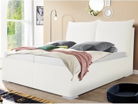 Posteľ Menton 180x200 cm, smotanovo biela látka%