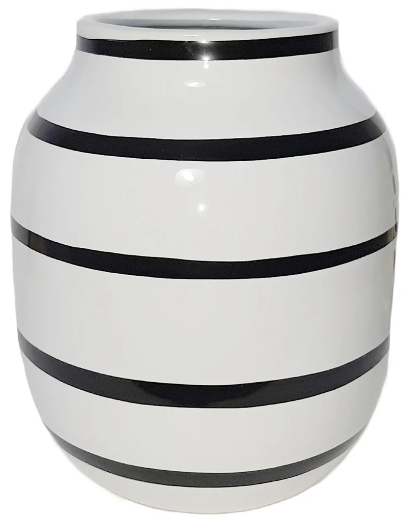 Keramická dekoračná váza Stripes, Black-White
