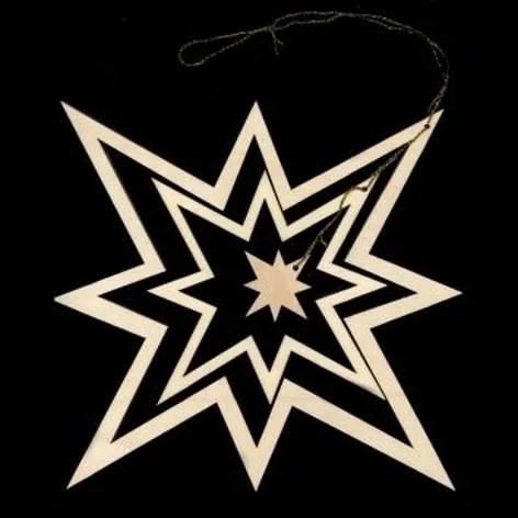 AMADEA Drevená ozdoba 3D hviezda 27 cm