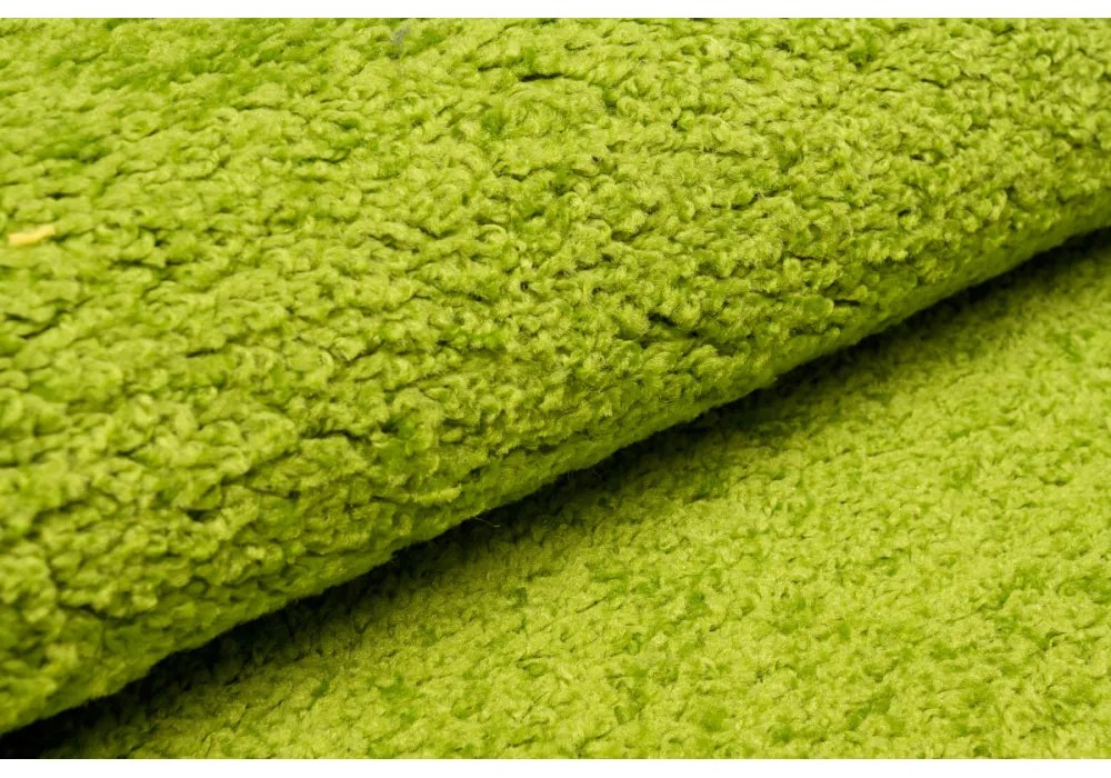 Kusový koberec Shaggy Parba zelený štvorec 120x120cm