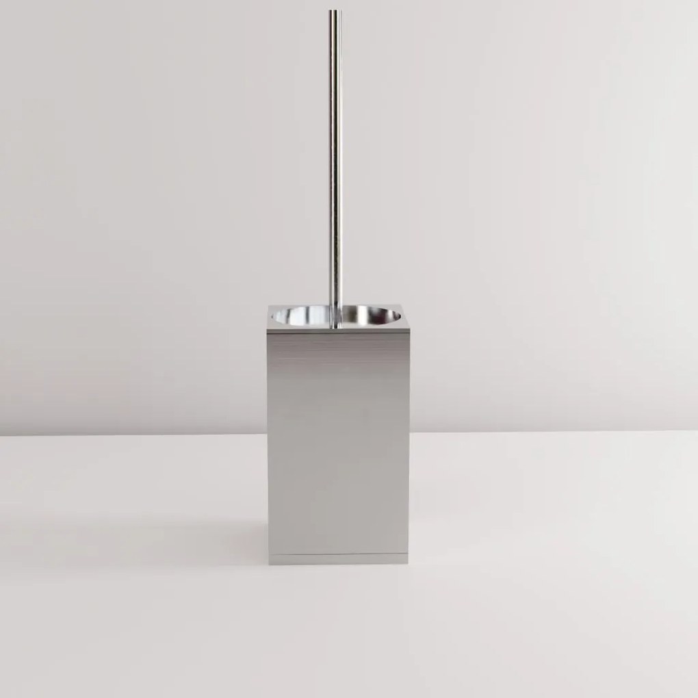 Rea Til, kovový stojan na WC s kefou, brúsená oceľ, REA-88096