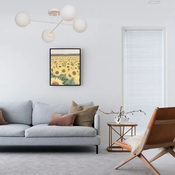 Prisadené svietidlo MOON 4xE27/15W/230V krémové