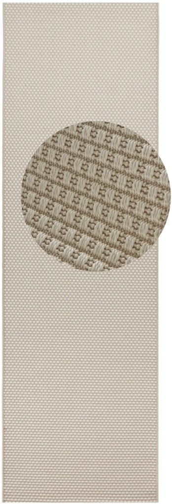 Behúň Nature 104270 Ivory – na von aj na doma, 80x250, biela, chodba / predsieň, BT Carpet
