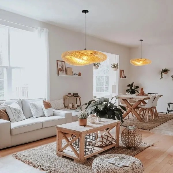 Immax 08270L - Luster na lanku HILO 1xE27/40W/230V pr. 80 cm bambus