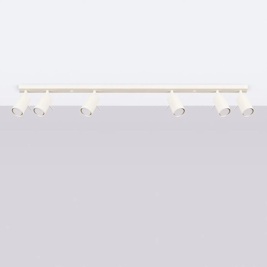 Bodové svietidlo Ring, 6x béžové kovové tienidlo, (možnosť polohovania)