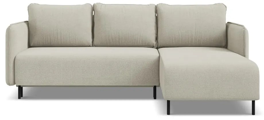 Béžová rozkladacia/s úložným priestorom rohová pohovka (pravý roh) Luana – Makamii