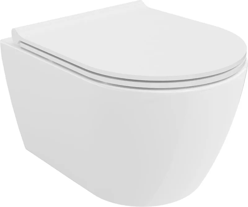 Mexen Carmen WC misa Rimless Tornado so sedadlom s jemným zatváraním slim, duroplast, biela lesk - 30880500T