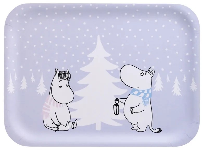 Podnos Moomin Snowfall 27x20cm, fialový
