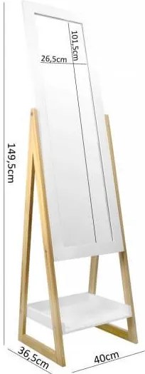 Bestent Zrkadlo 149cm White Cogitatio