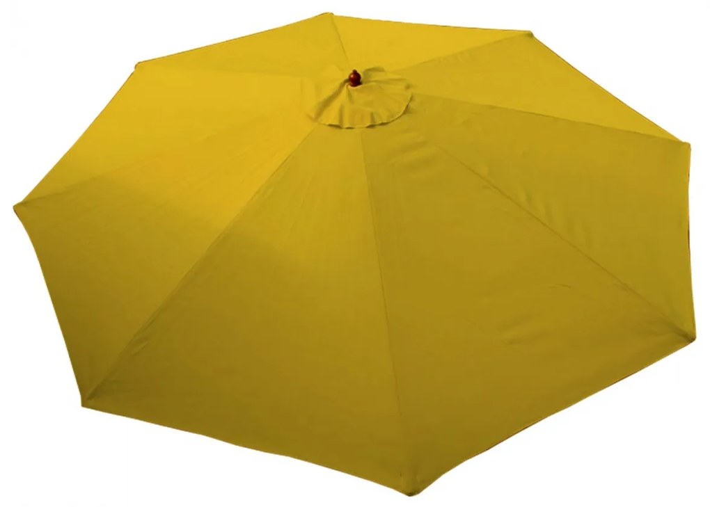 Slnečník Florida Ø 3,5m - polyester/drevo - žltá